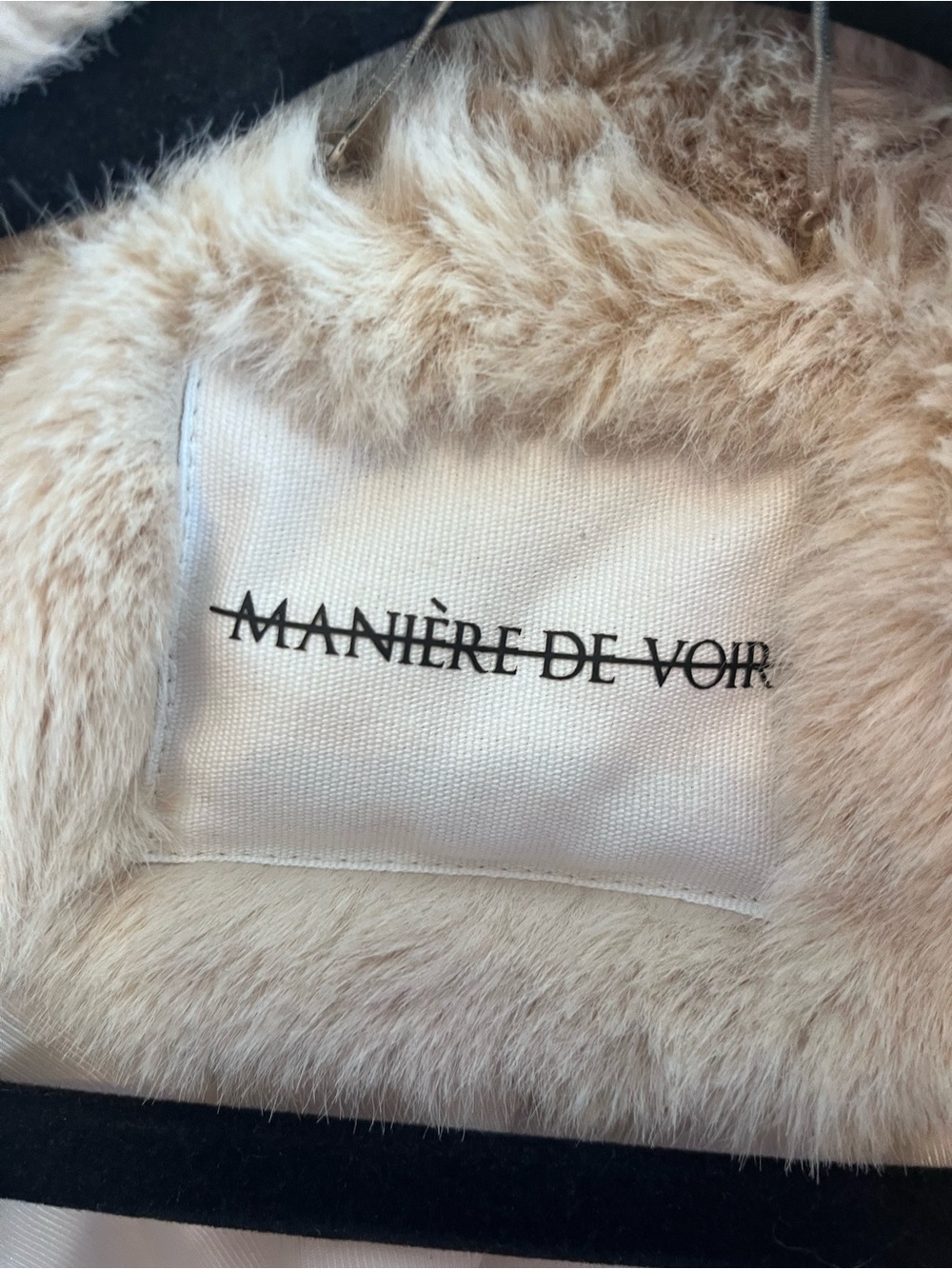 Maniere De Voir Faux Fur Biker Jacket Beige Cream | XXS/XS - Picture 3 of 15